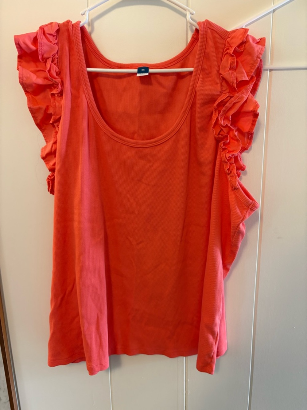 Old Navy Coral Ruffle Sleeve Tank
